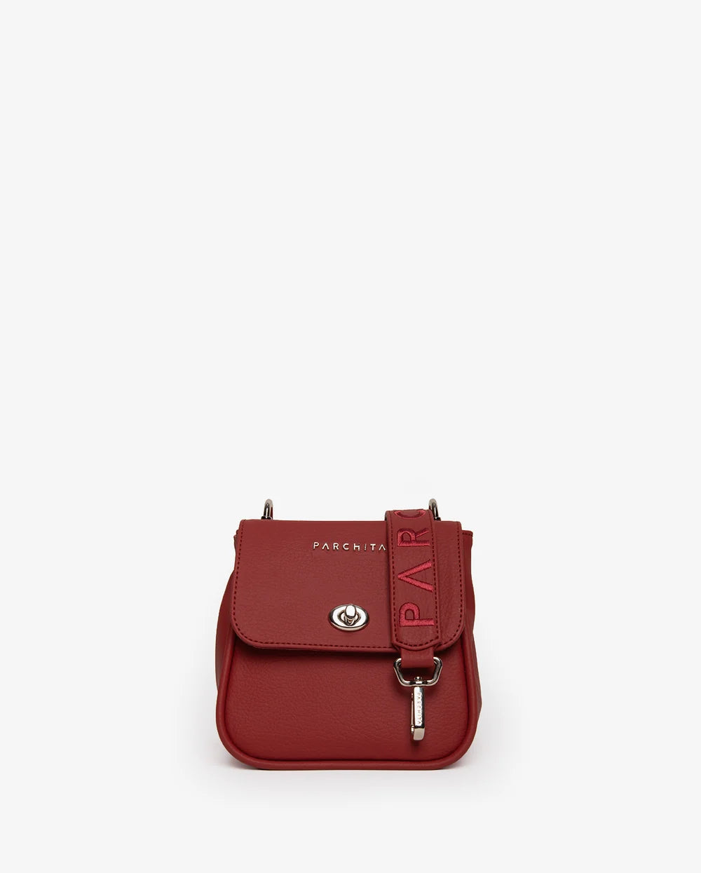 Cartera Barbara Apricot - vista frontal con correa PAR bordada