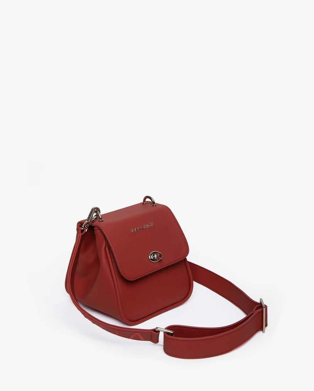 Cartera Barbara Apricot - vista lateral con correa ajustable
