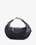 Cartera Cala Negro - vista frontal forma media luna con firma PARCHITA