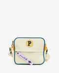 Bandolera Panal Beige x Mandarina - vista frontal