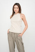 Knit Sleeveless Top | Oyster