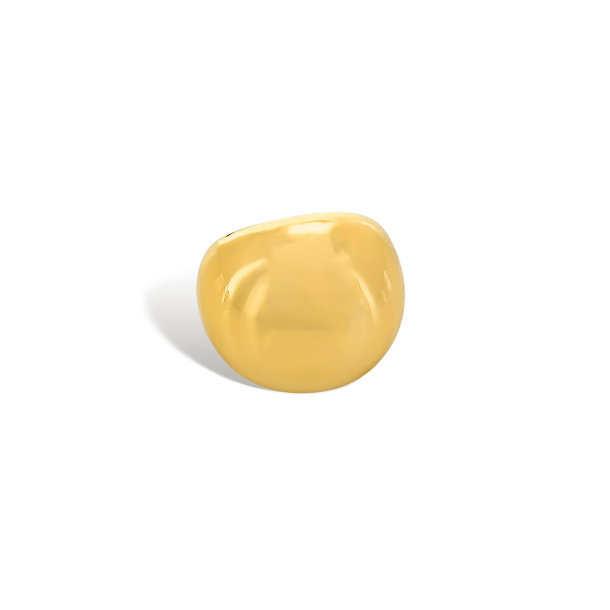 Gold-tone water resistant dome ring