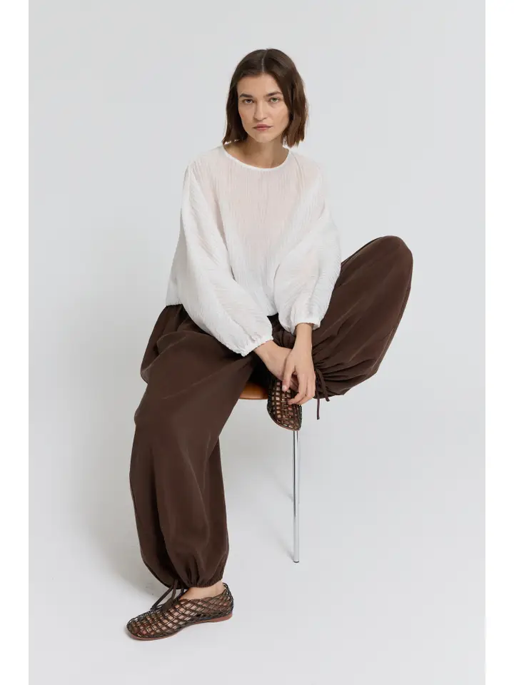 Pleated Waist Balloon Pants