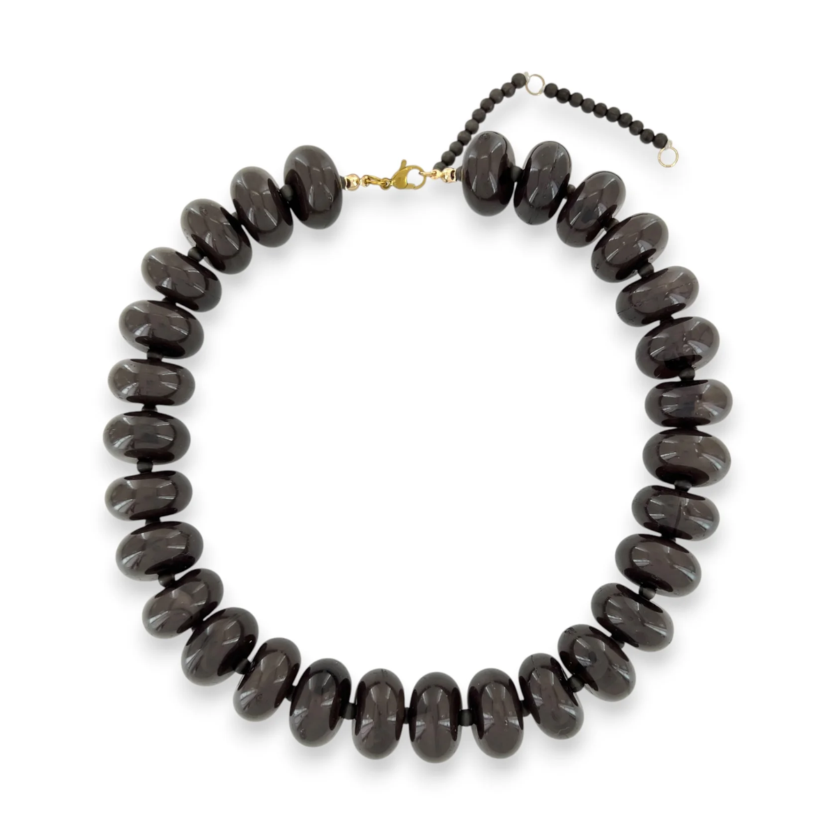 Ash brown resin beaded necklace