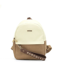 Morral Bruno Beige x Capuchino - vista frontal con correa PARCHITA