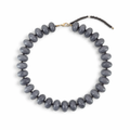 Smokey grey resin beaded necklace