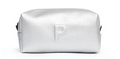 Cosmetiquera Parcha Grande Plata - P en relieve tonal plateado