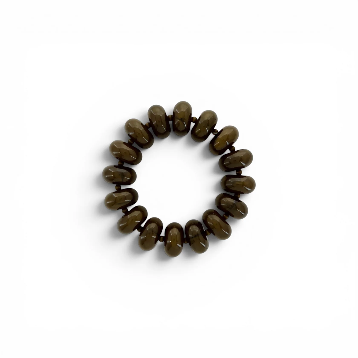 Chocolate brown rondelle beaded stretch bracelet