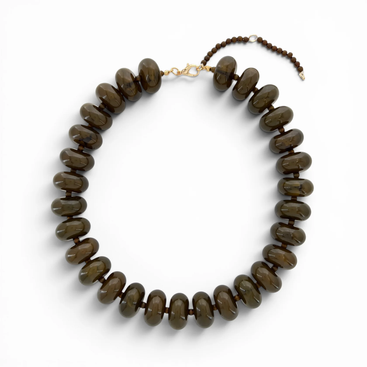 Chocolate brown resin beaded necklace