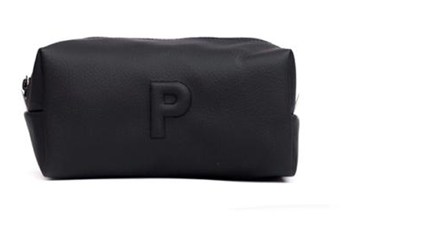 Cosmetiquera Parcha Grande Negro - P en relieve tonal negro